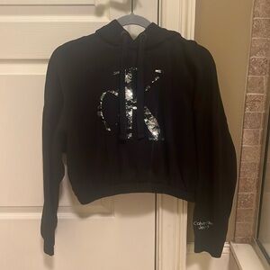 Calvin Klein cropped black hoodie.